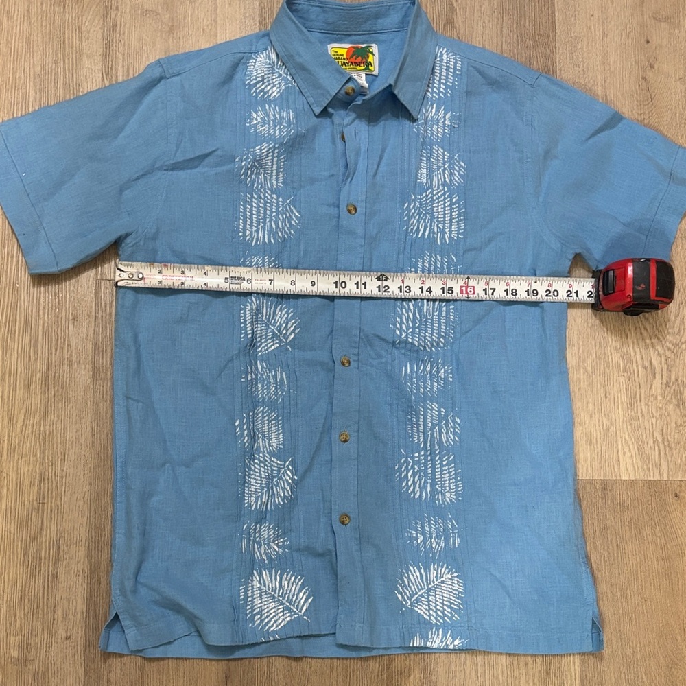 The genuine haband guayabera Blue and White Men's Casual Shirt
